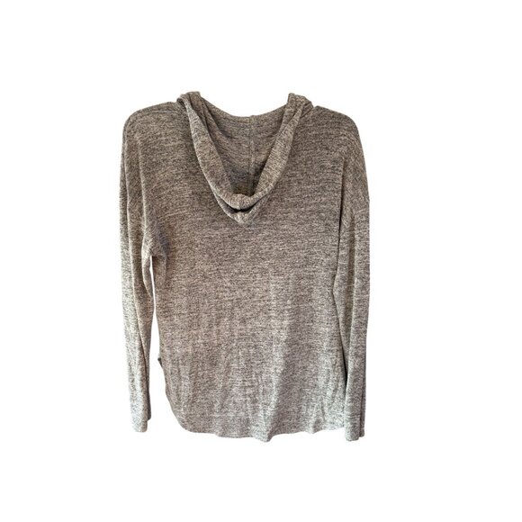 Banana Republic Luxespun Gray Hoodie Small V Neck Pullover Long Sleeve Soft Knit - Picture 7 of 8